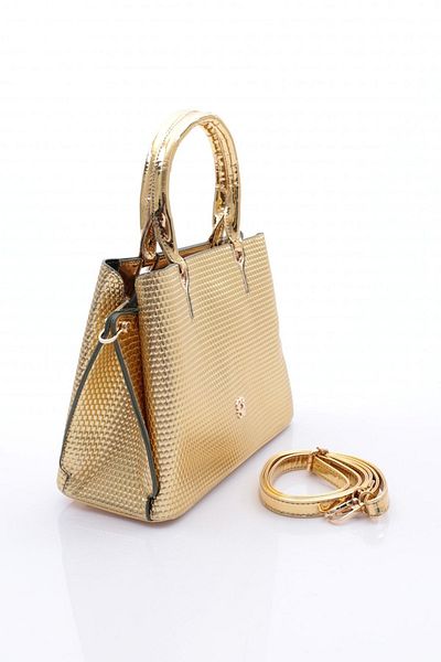DGN Geantă de damă Honeycomb Gold - Fermoar 211243622