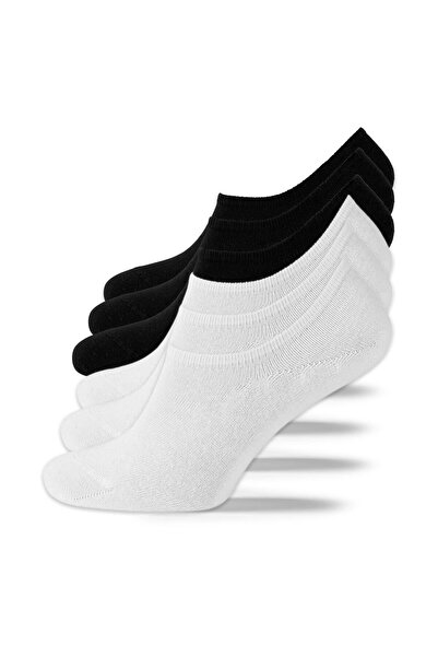 SONNORS 6 чифта невидими чорапи за жени и мъже Не се виждат Неплъзгащи се черни и бели сандали от органичен памук