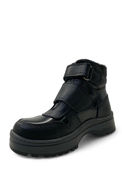 Tuğba Ortopedi 129 Ortopedik % 100 Hakiki Deri Çocuk Siyah Bot