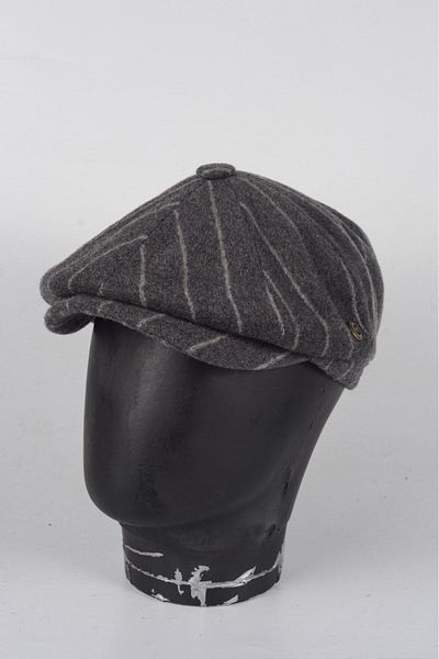 Armalı Şapka Men's Cap - Winter 8 Piece Cashmere Striped Model
