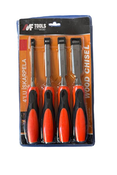 MF TOOLS İskarpile Set 6mm/12mm/18mm/24mm 4 Parça Set Iskarpile Ahşap Oyma Ko...