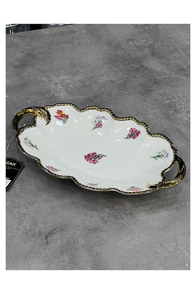 Doğudeko Lux Porcelain - Moralez Gold Serving Plate