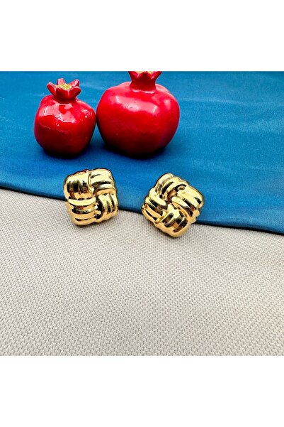 Opia Takı & Aksesuar Harmony Gold Steel Square Women's Earrings