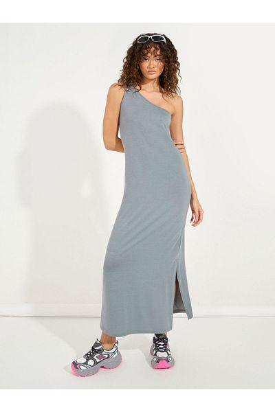 Styli One Shoulder Neck Maxi Dress with Side Slit