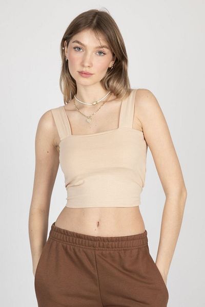 Hiccup Βασικό Crop Top με τετράγωνο γιακά