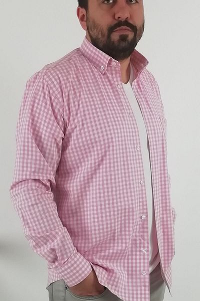 TOUSUS Ανδρικό πουκάμισο Regular Fit Gingham Lycra Kls-4004-tss