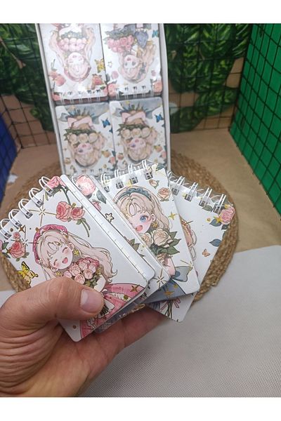 Meyra Accessories Mini Flower Girl Cinnamorol Figured Notebook 3D Embroidered Cute Gift 1Pc