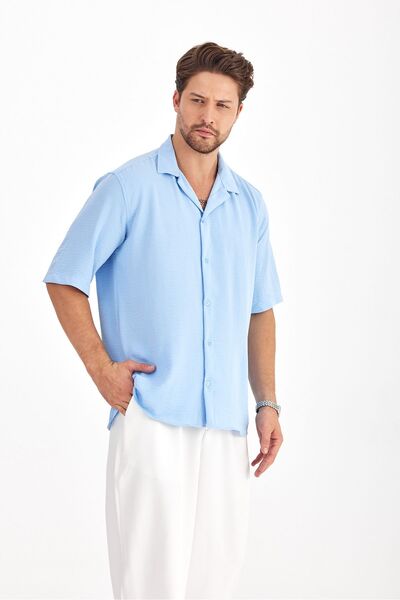 Gray Clothing Ανδρικό καλοκαιρινό πουκάμισο με υφή Loose Fit κοντομάνικο καλο...