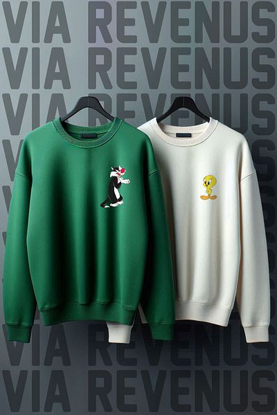 Vordevia Φούτερ Lover Oversize - Στάμπα Sylvester and Tweety