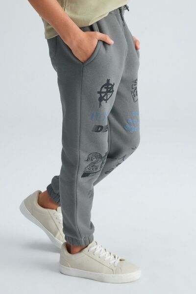 GRIMELANGE Kawika Jungen-Jogginghose aus Baumwolle und Polyester in Khaki