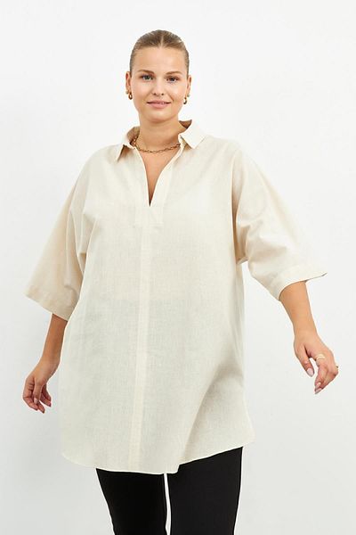 Curly BEIGE SHIRT COLLAR TUNIC