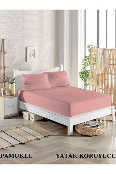 LİNDOA Pamuklu Kapitoneli Çift Kişilik Alez Yatak Koruyucu Tek Kişilik Battal...