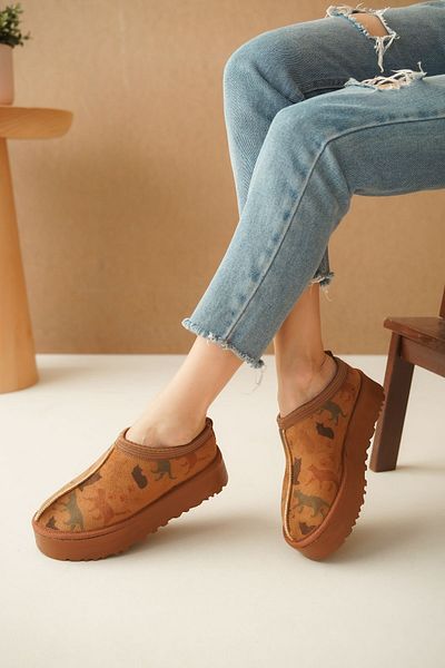 Lively Stylish Водоустойчиви удобни домашни пантофи с дебела подметка - Furry Inside