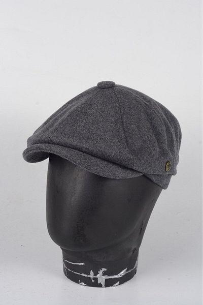 mercantoptan Winter 8 Piece Cashmere Plain Color Peaky Blinders Model Men's Cap Hat