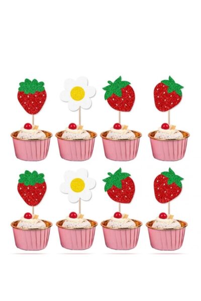 Çemrek Süs Parti Scobitoare de căpșuni 16 buc Eva