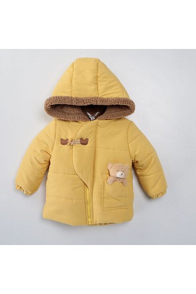 Midimod Gold 2-7 Years Plush Teddy Bear Hooded Thick Fleece Unisex Children's Coat