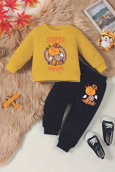 ADABEBEK Premium Giraffe Printed Baby Set - Trend 22544