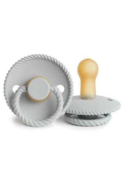 Frigg Rope Rubber Pacifier - Silver Gray 6-18 Months