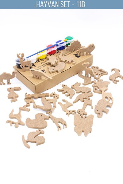 na neşeli ahşap Ahşap hayvan figürleri 6 mm . Okul öncesi etkinlik. Ahşap oyu...