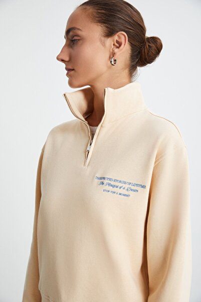 GRIMELANGE Γυναικεία κρεμ φούτερ MILEYDI