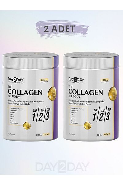 DAY2DAY 300 Gr Collagen Vitamin and Mineral Complex - the Collagen All Body Type I-Type Ii-Type Iii *2 Pieces*