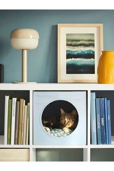 IKEA UTSADD Kedi Evi, Gri-Mavi, 33x38x33 cm