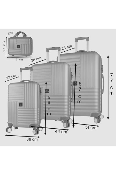 My Valice Puzzle Abs Kabin Orta Büyük Ve Makyaj Boy Rose Gold 4'lü Travel Valiz Seti