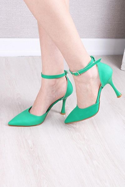 Glenz Women's Stiletto Pointed Ankle Buckle Heeled Shoes Ts1137