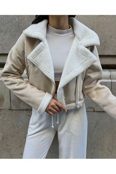 candybia Γυναικείο Suede Biker Jacket