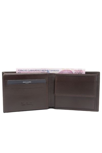 Pierre Cardin Men's Leather Wallet Brown Analin - 2062D06
