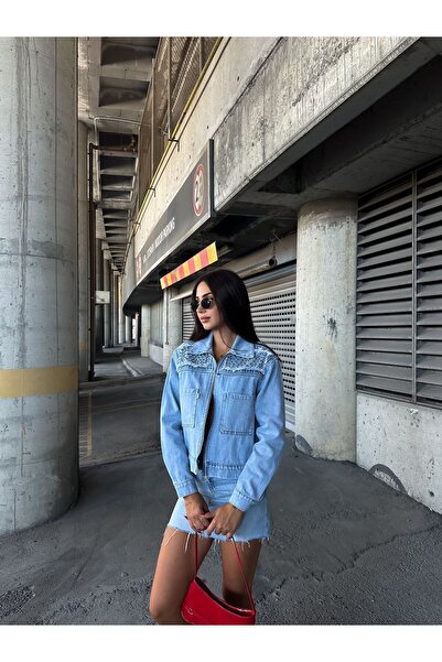 VOLT CLOTHİNG Jachetă de damă din denim cu detalii perle