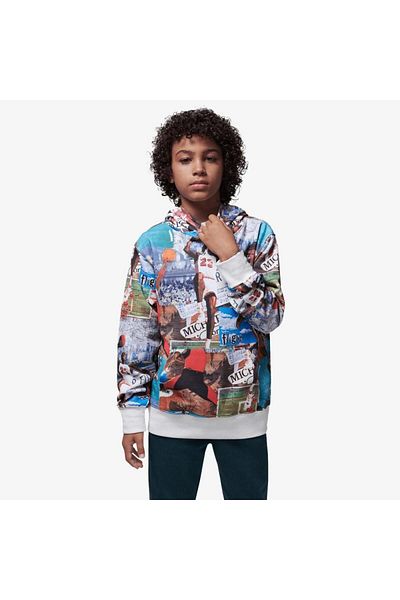 Nike Boy's Sweatshirt Jordan Mj Brklyn Aop ft Po - 95D396-782