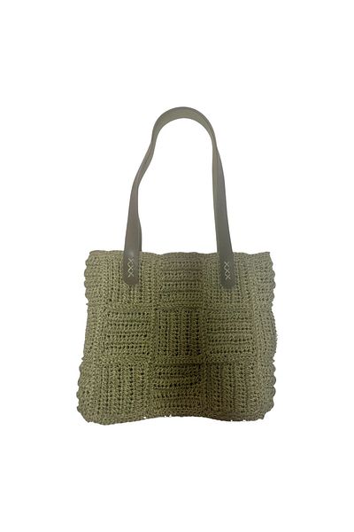 Bestforyou TBFY Custom Made - Geantă cu motiv verde din șnur de hârtie
