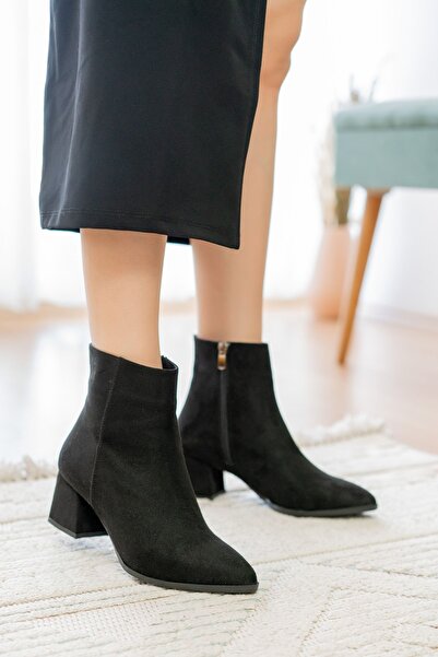 DİVOLYA Γυναικείες μπότες Fiamma Black Suede - Τακούνι 5 εκ., Καθημερινή χρήση