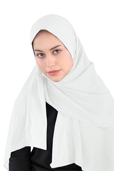 Ecardin Δεμένο σάλι σιφόν με άμμο - Cream St 600