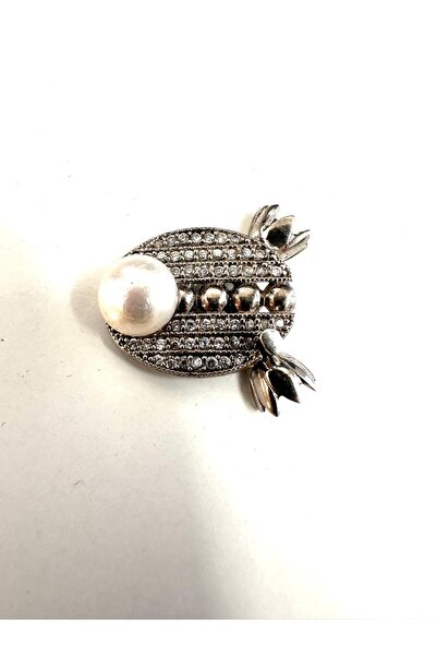 Aysesa İnci Ve Zirkon Taşlı Gümüş Klips 925 Ayar 5,65 Gram