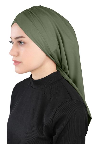 Ecardin Isra Series Comfortable Cross Turban - Πλισέ Χακί, St 396