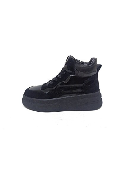 ALBİNİ ALBİNİ SİYAH DERİ KADIN SNEAKER BOT AYAKKABI