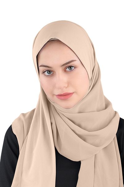 Ecardin Light Mink Sandy Chiffon Shawl - Tie-Up, St 600
