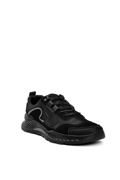 Voyager E126 Ανδρικά Μαύρα Παπούτσια Casual από Γνήσιο Δέρμα