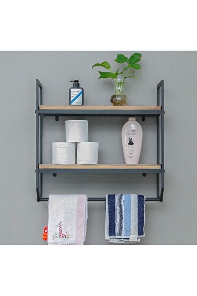 A&N DEKOR Duvar Tipi Banyo - Wc Rafı / Metal / Siyah