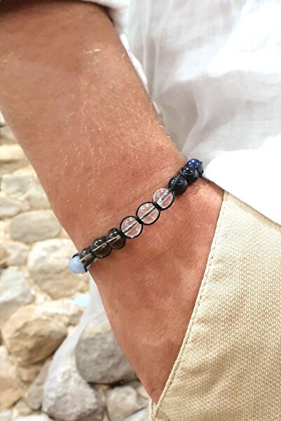NBS Beautiful Naturel Stones Terazi Burcu El İşçiliği Erkek Doğal Taş Bileklik 8 mm (Hediyelik , Doğum Günü , Özel Gün ,Babalar)