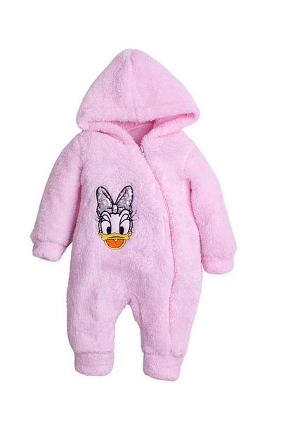 Chicsy Baby Welsoft Winter Jumpsuit - Sweet, Plush Cotton, Embroidered Hood