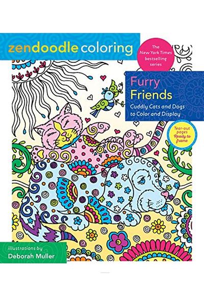 Macmillan Distribution Zendoodle Coloring Furry Friends Cuddly Cats And Dogs To Color And Display
