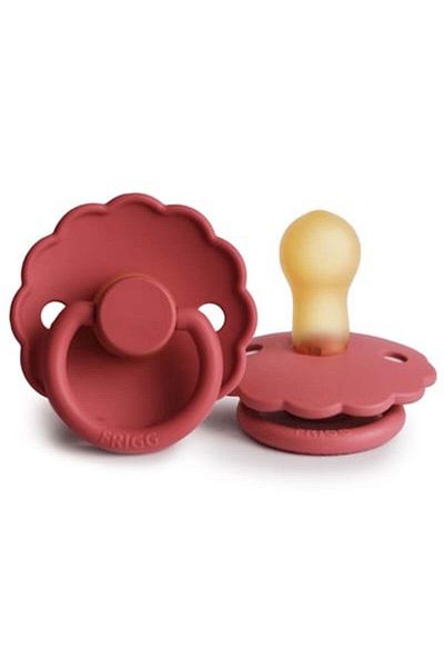 Frigg Scarlet Daisy Rubber Pacifier - 0-6 Months