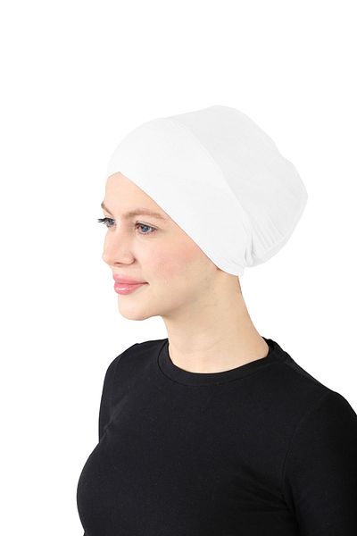 Ecardin White Thin Parisian Seamless Cross Bonnet - St 370
