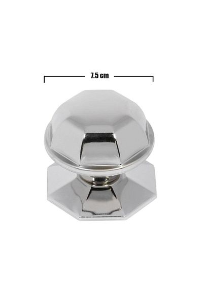 Badem10 Buton de ușă din cristal Mâner de ușă din metal satinat nichel