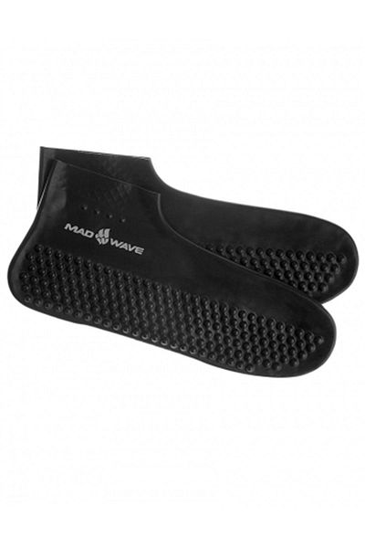 Mad Wave Black Latex Pool Booties - Solid S: 34-36