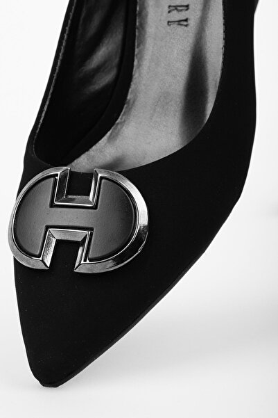 Shoeberry Dámské baleríny Siena Black Suede - spona