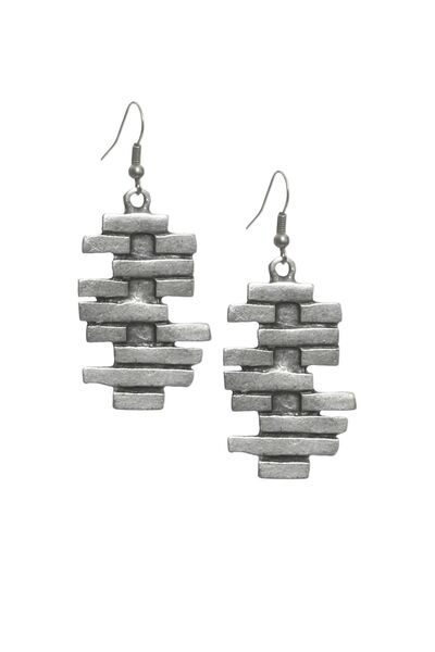 LABALABA Kadın Antik Gümüş Kaplama Sallantılı Model Duvar Küpe